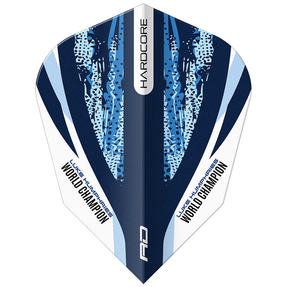 Red Dragon Luke Humphries World Champion Dart Flights - V-Standard Blue & White