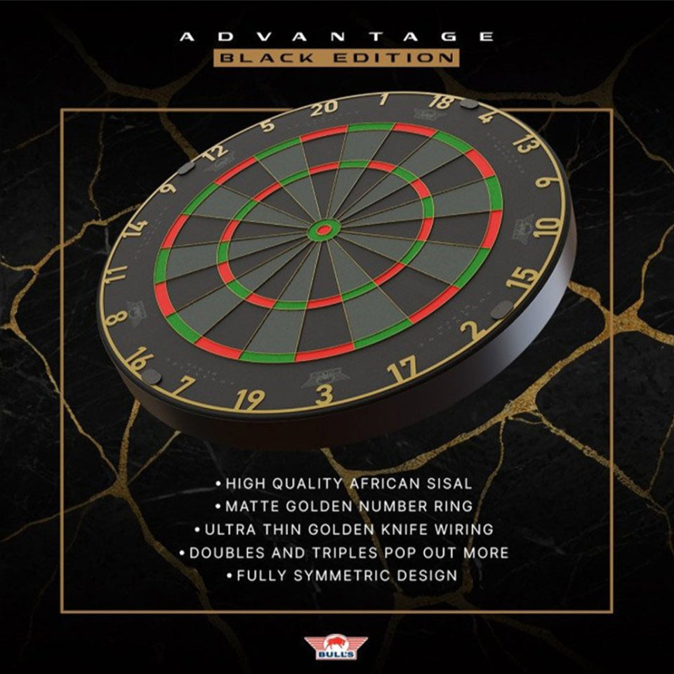 Bull's Advantage Black Edition Steel Tip Dartboard