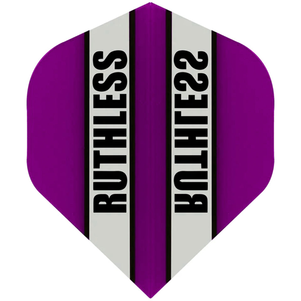 Ruthless Dart Flights - 100 Micron Standard Purple And Clear