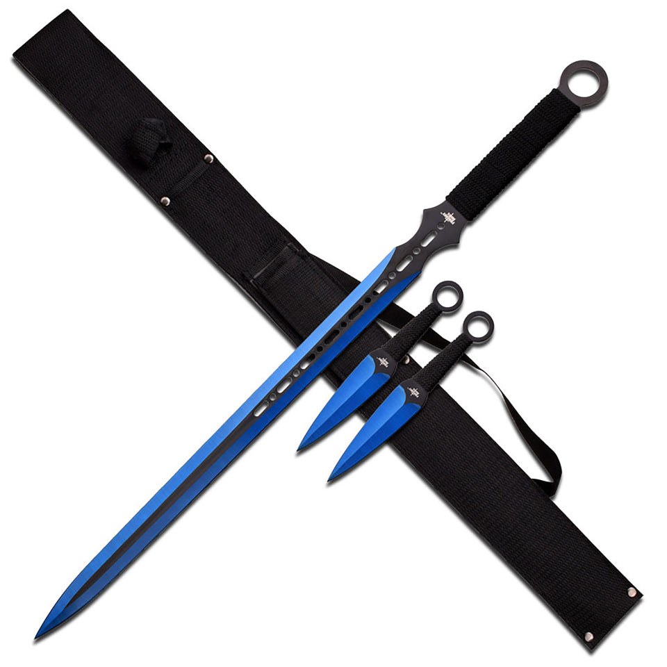 Fantasy Master FM-644BL Fantasy Sword With 2 Throwing Knives