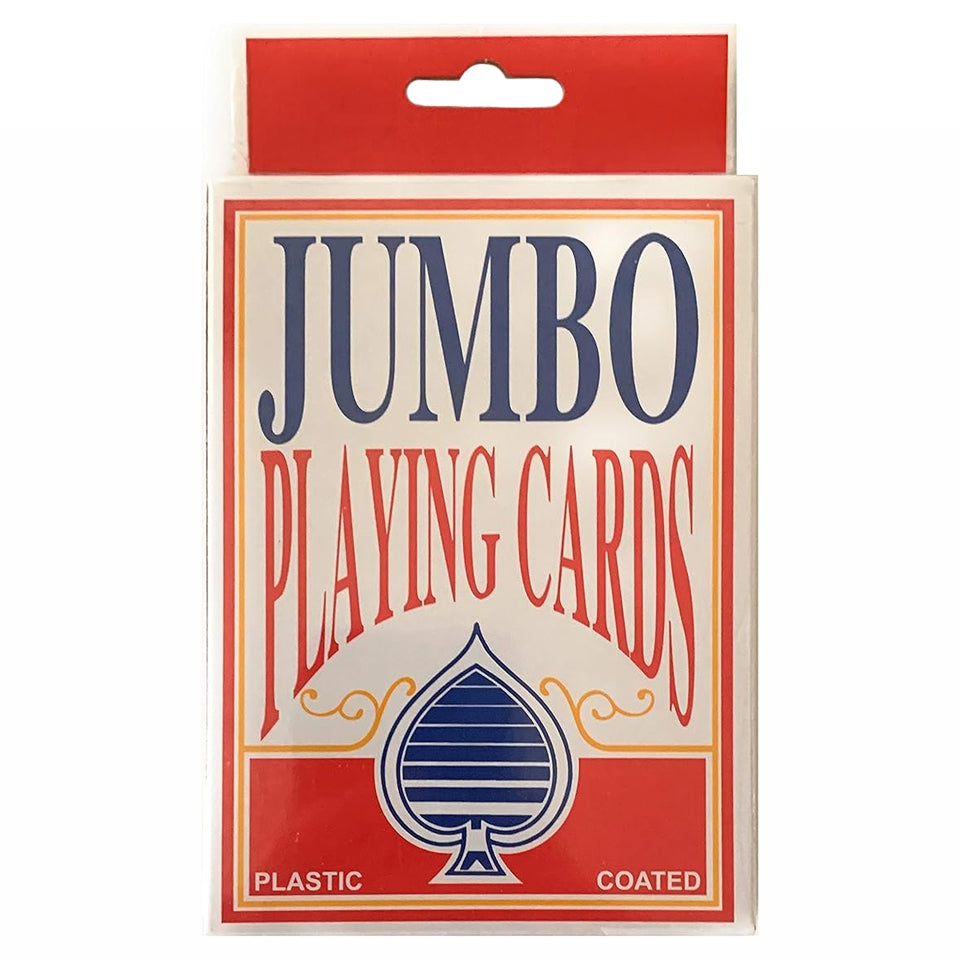 Jumbo Size Plastic Coated Playing Cards - Blue
