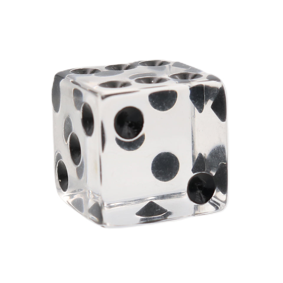 16mm Square Corner Translucent Dice  - Clear With Black Dots