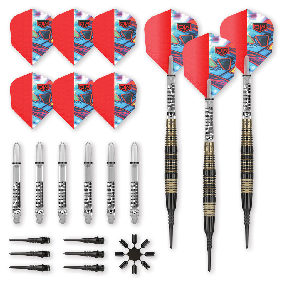 Dart World Flash Back Soft Tip Darts - 18gm Black