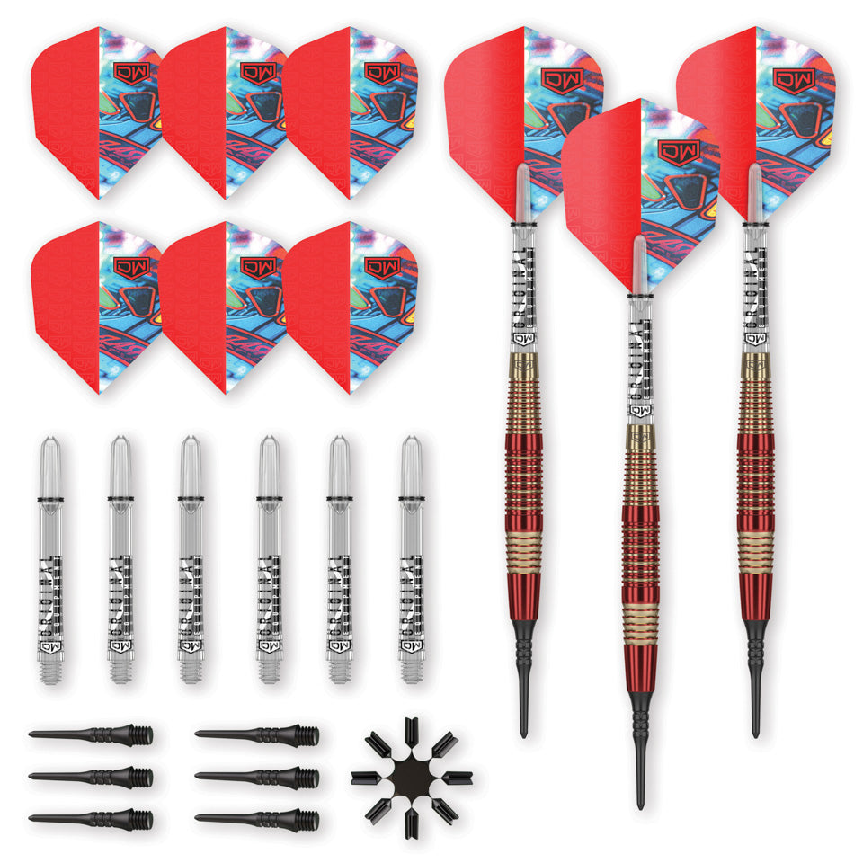 Dart World Flash Back Soft Tip Darts - 18gm Red