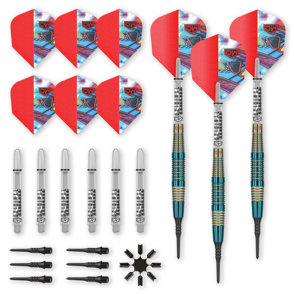 Dart World Flash Back Soft Tip Darts - 18gm Blue