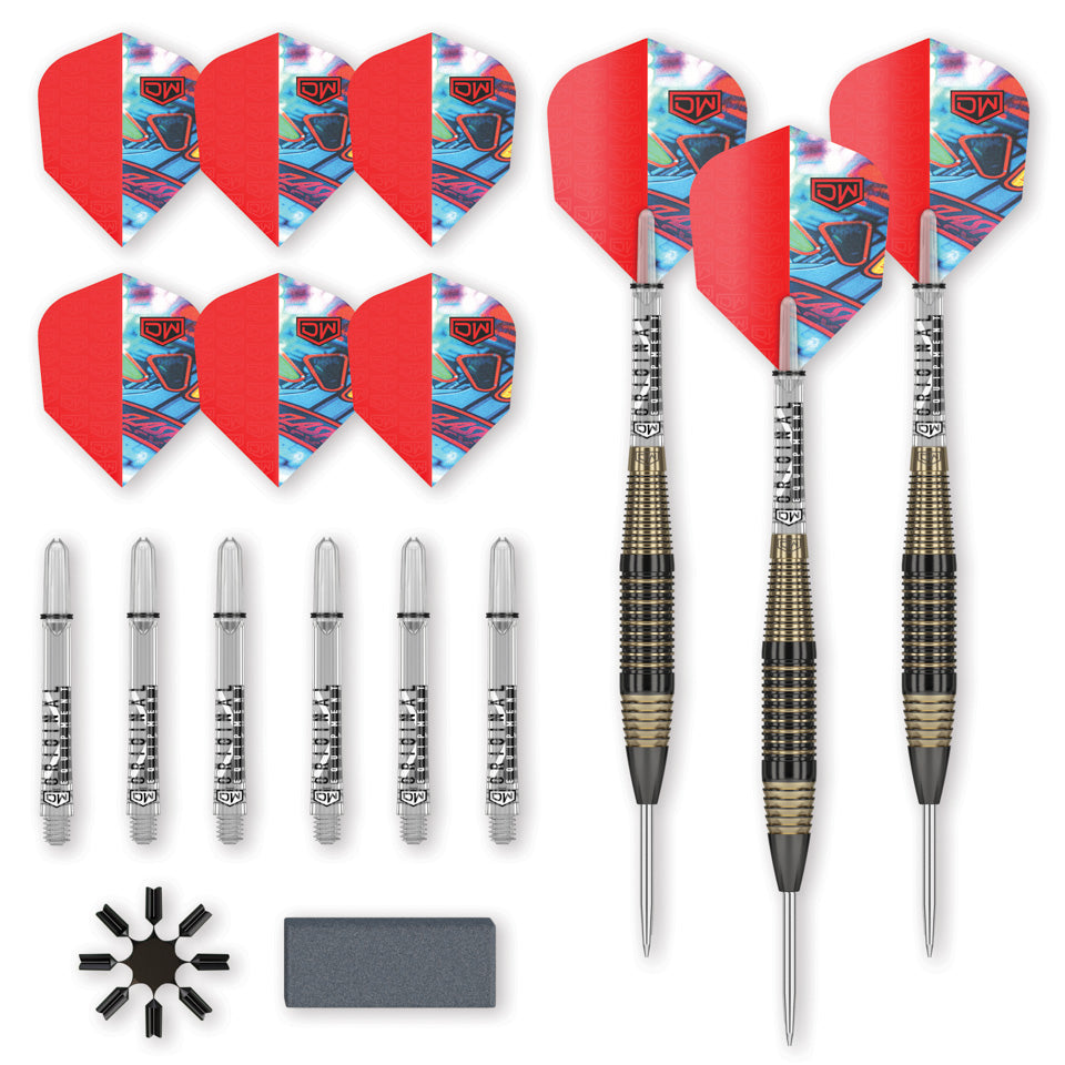 Dart World Flash Back Steel Tip Darts - 23gm Black