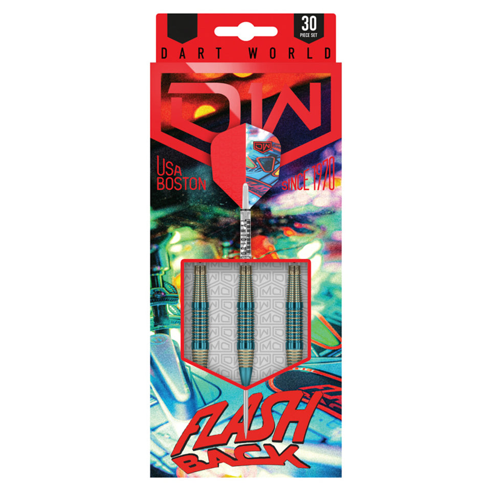 Dart World Flash Back Steel Tip Darts - 21gm Blue