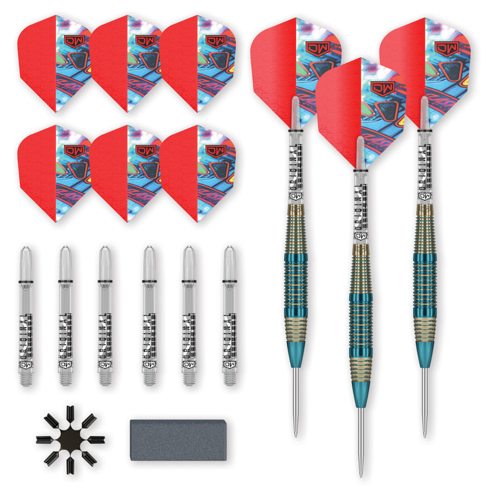 Dart World Flash Back Steel Tip Darts - 21gm Blue