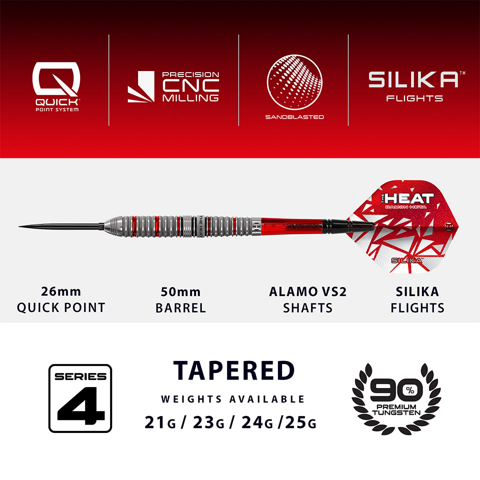 【ダーツ レア】デーモン ヘタ シリーズ4 スティール クイックポイント Harrows Damon Heta Series 4 Quick Point Steel Tip Darts - 21gm