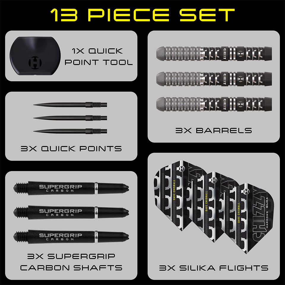 Harrows Dave Chisnall Chizzy Series 4 Quick Point Steel Tip Darts - 22gm