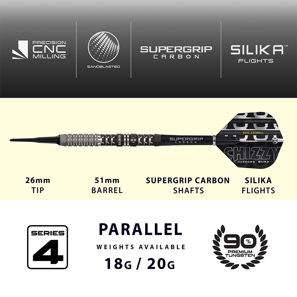 Harrows Dave Chisnall Chizzy Series 4 Soft Tip Darts - 20gm