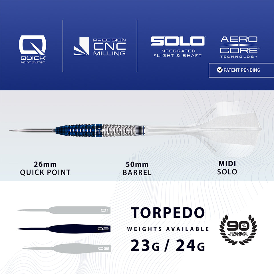 Harrows Geo Torpedo Steel Tip Darts - 23gm