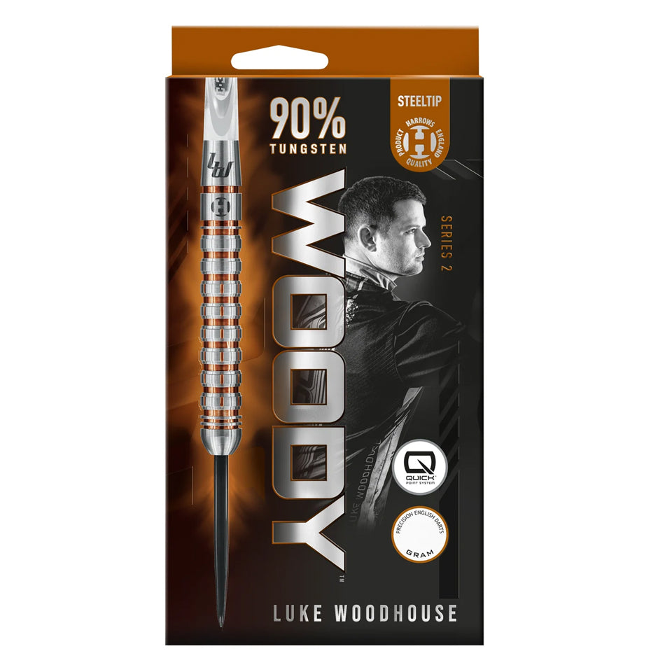 Harrows Luke Woodhouse Series 2 Quick Point Steel Tip Darts - 23gm
