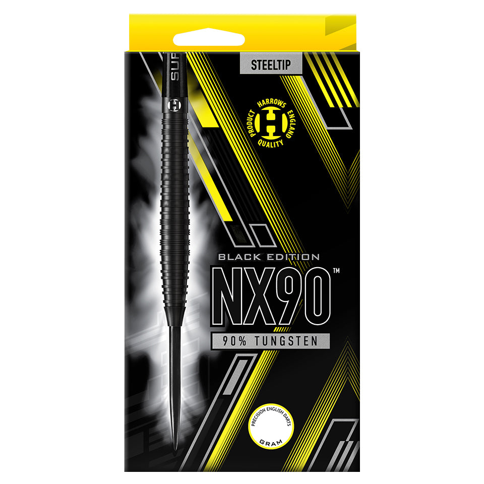 Harrows NX90 Black Edition Steel Tip Darts - 22gm
