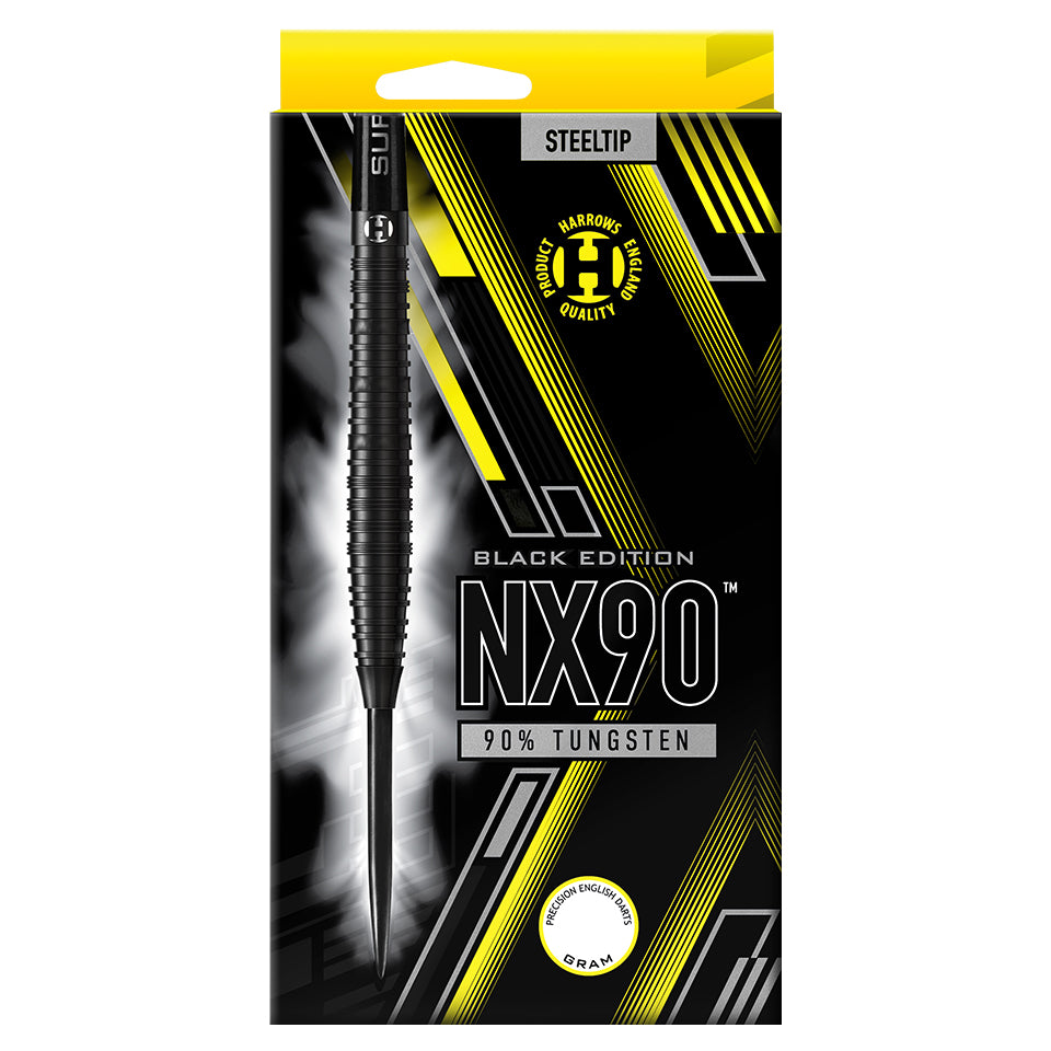 Harrows NX90 Black Edition Steel Tip Darts - 23gm