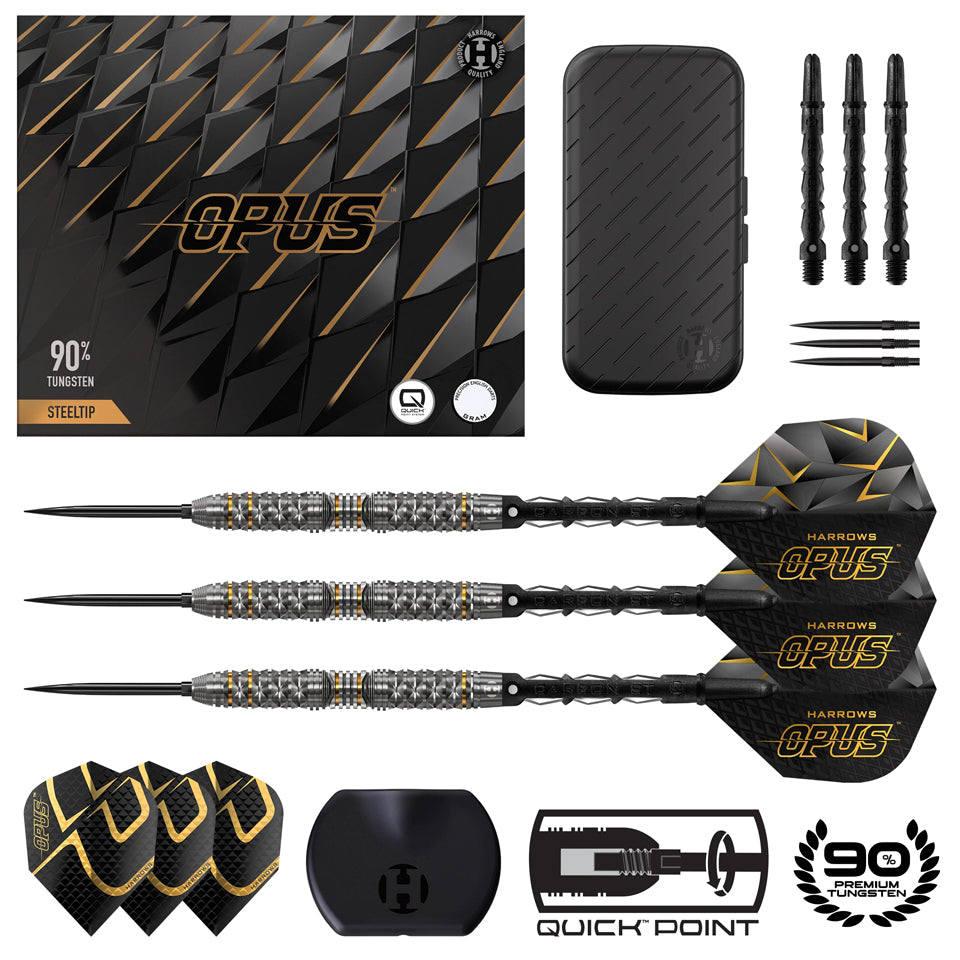 Harrows Opus Quick Point Steel Tip Darts - 22gm