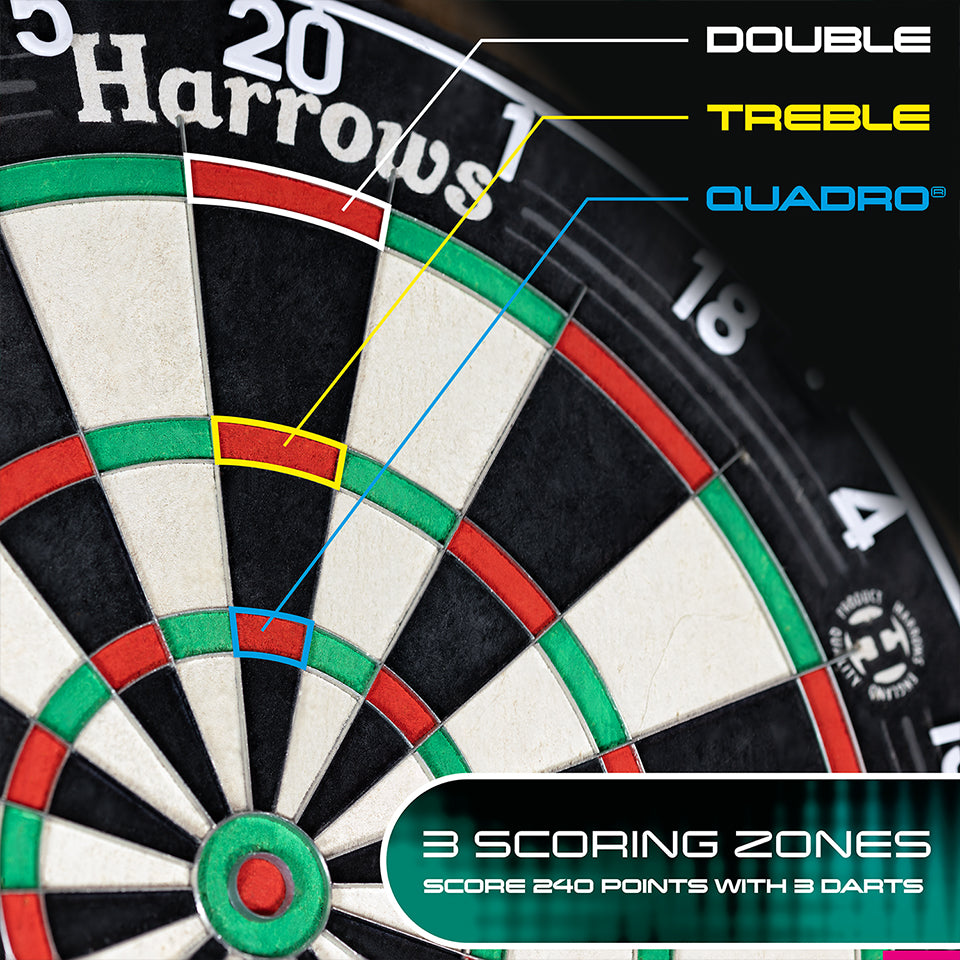 Harrows QUADRO 240 ブリッスルダーツボード Harrows Quadro 240 Steel Tip Dartboard
