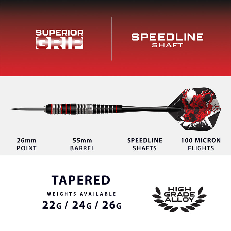 Harrows Ryan Searle Heavy Metal Steel Tip Darts - 22gm