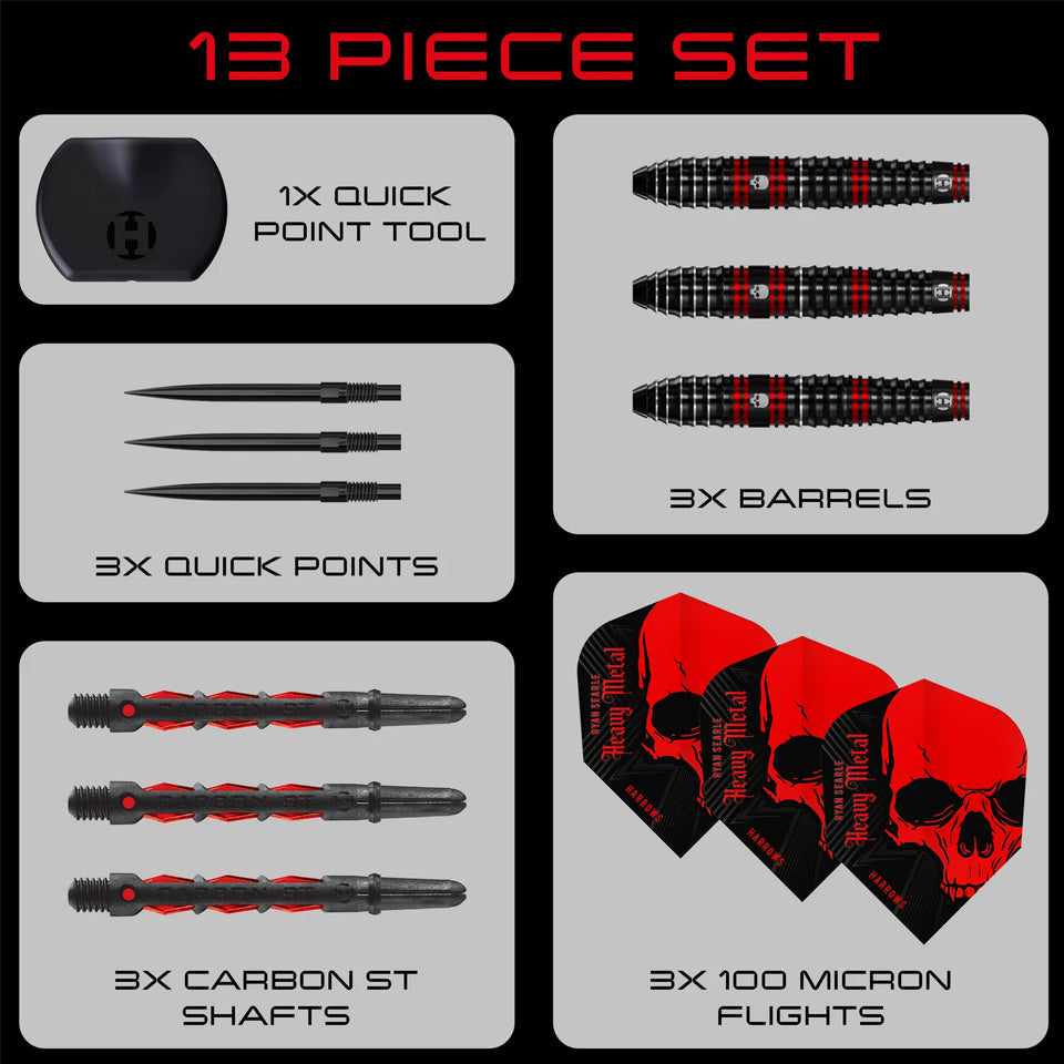 Harrows Ryan Searle Quick Point Steel Tip Darts - 32gm