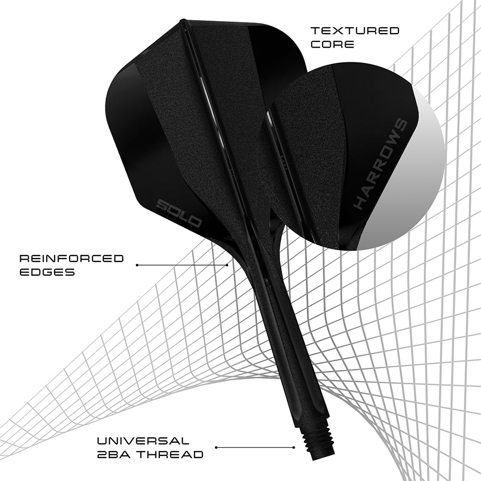 Harrows Solo Integrated Flight & Shaft System - No6 Midi Black