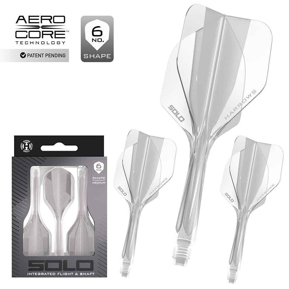 Harrows Solo Integrated Flight & Shaft System - No6 Medium Clear