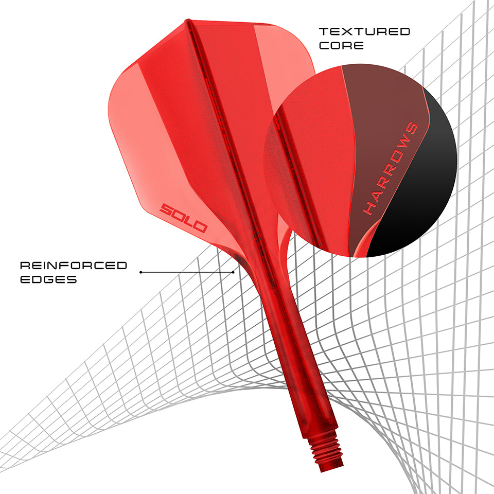 Harrows Solo Integrated Flight & Shaft System - No6 Medium Red