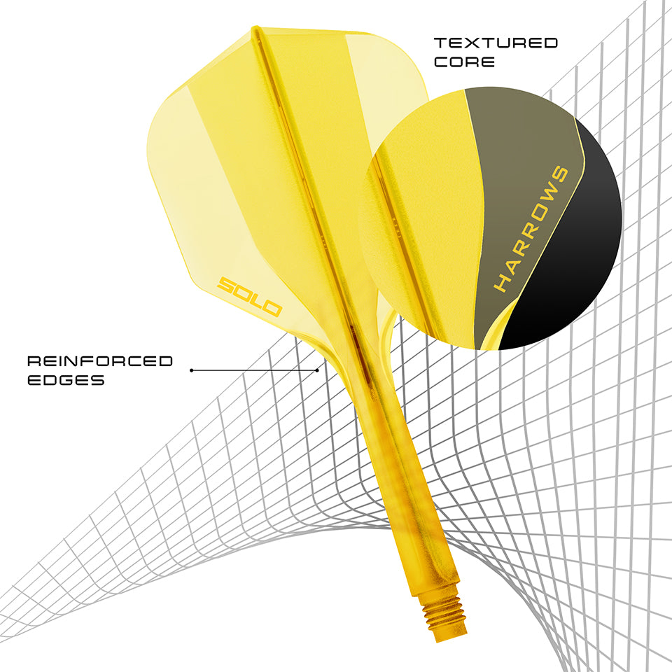 Harrows Solo Integrated Flight & Shaft System - No6 Midi Yellow