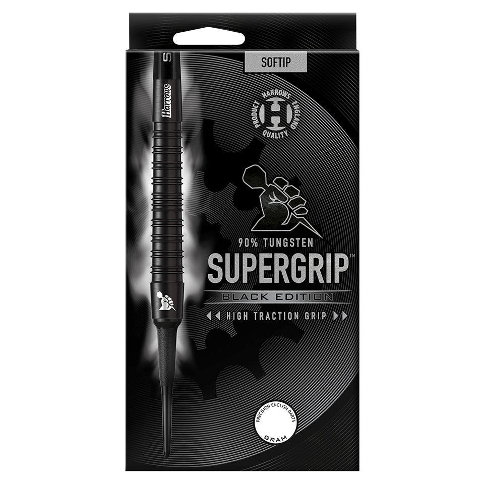 Harrows Supergrip Black Edition Soft Tip Darts - 16gm