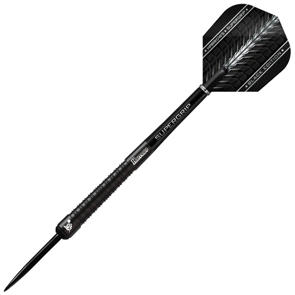 Harrows Supergrip Black Edition Steel Tip Darts - 23gm