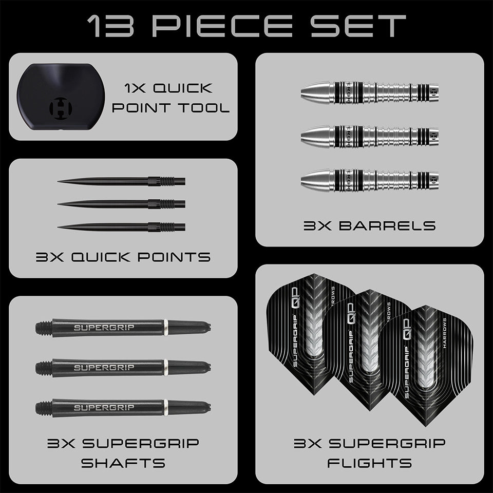 Harrows Supergrip QP Bomb Steel Tip Darts - 23gm