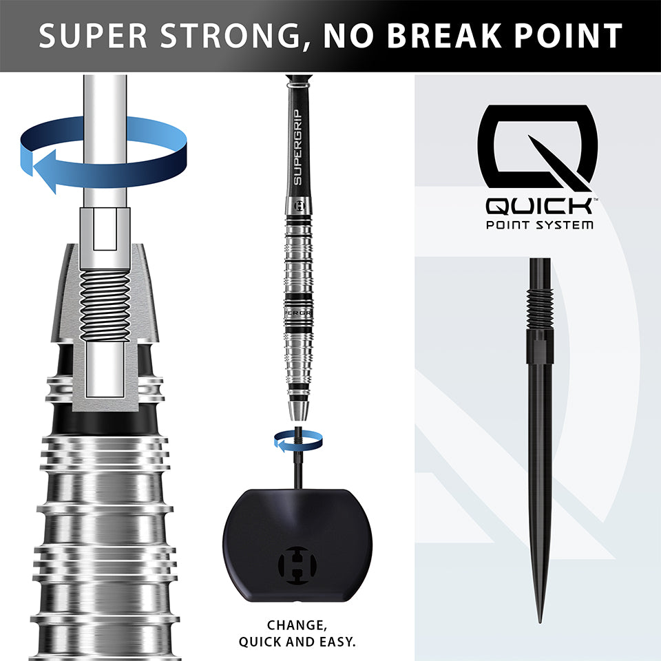 Harrows Supergrip QP Torpedo Steel Tip Darts - 22gm