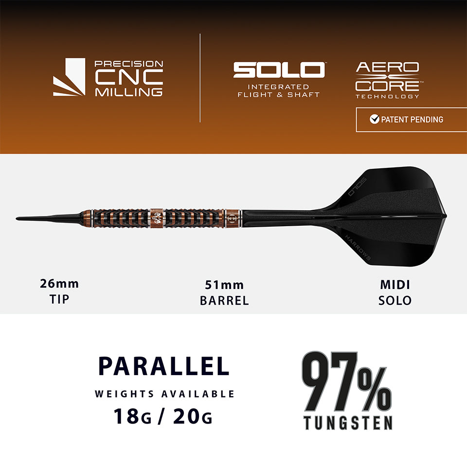 Harrows Wolfram Trinity Soft Tip Darts - 18gm