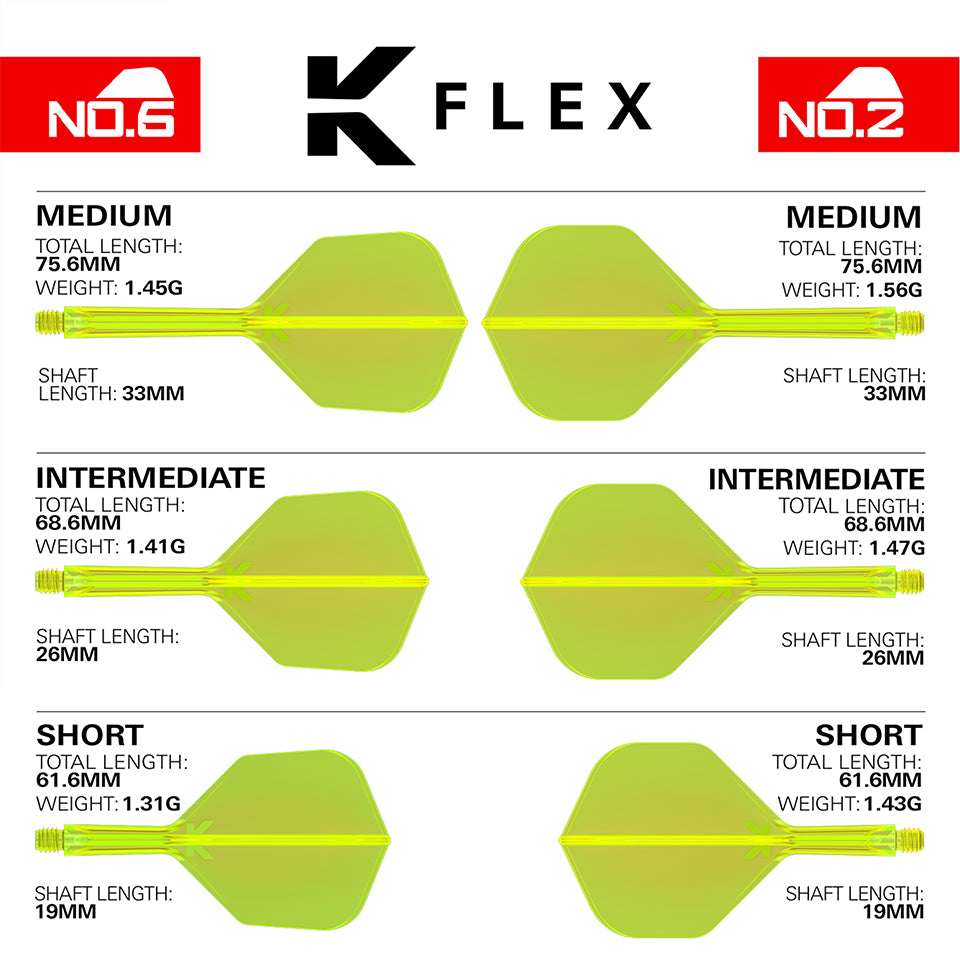 Target K-Flex Flight System - No6 Medium Neon Yellow