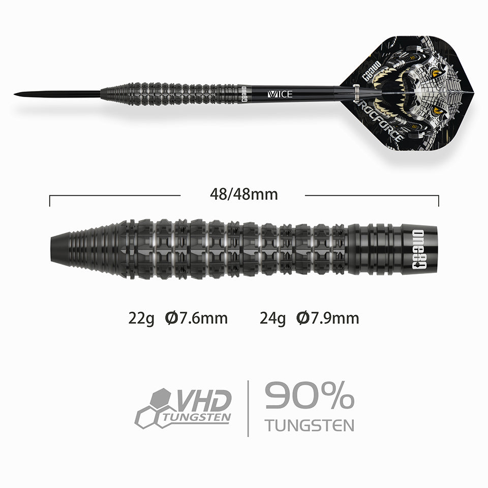 One80 Crocforce CF3 Steel Tip Darts - 22gm