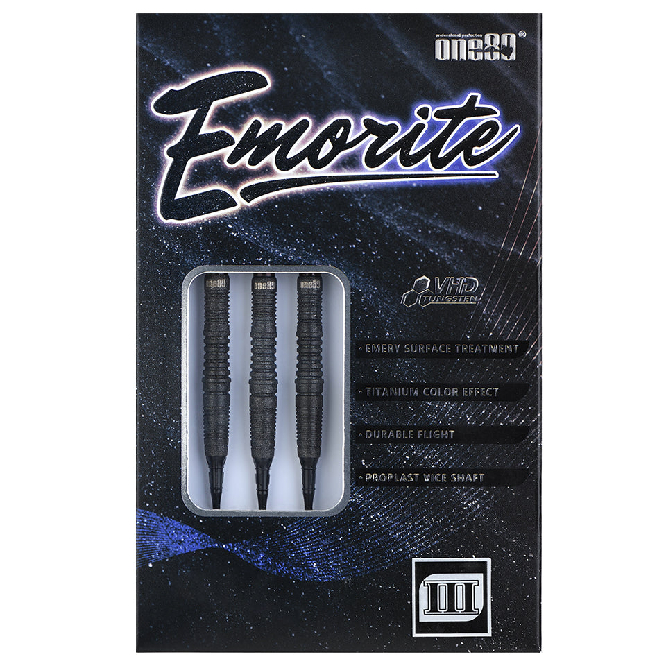 One80 Emorite 03 Soft Tip Darts - 20gm Black