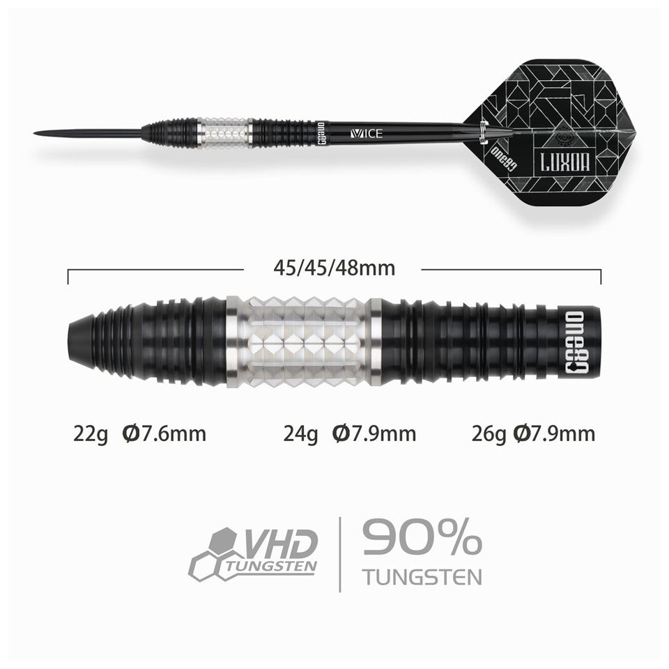 One80 Luxor ll Theta Steel Tip Darts - 22gm