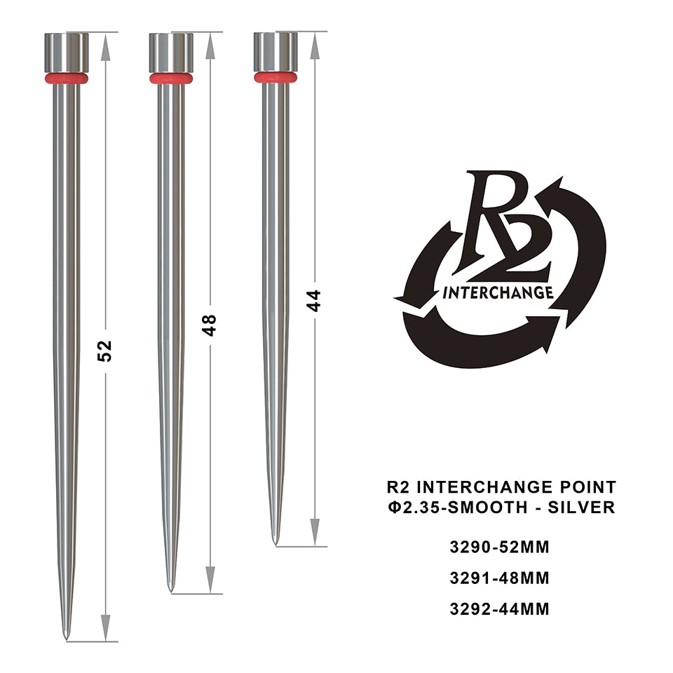 One80 R2 2.35 Smooth Interchange Points - 52mm Silver