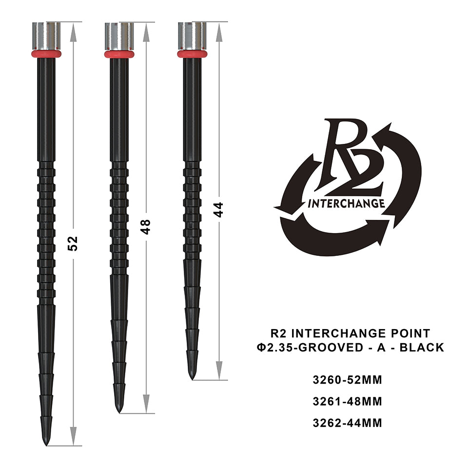 One80 R2 2.35 Grooved Interchange Points - 48mm A Black