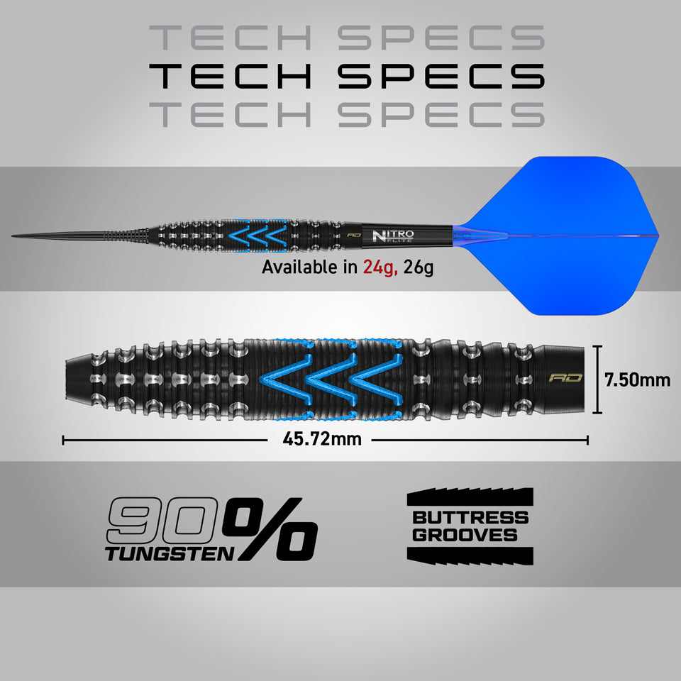 Red Dragon AMP Torpedo Steel Tip Darts - 24gm