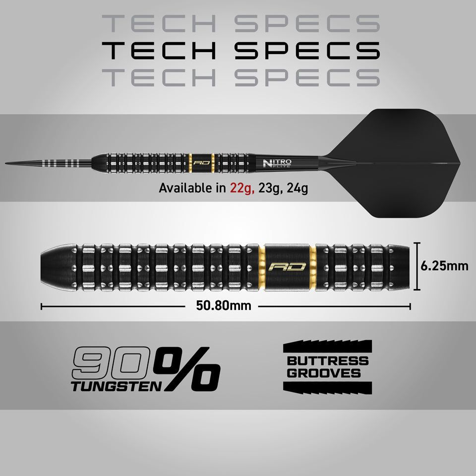 Red Dragon Ascend Parallel Steel Tip Darts - 22gm