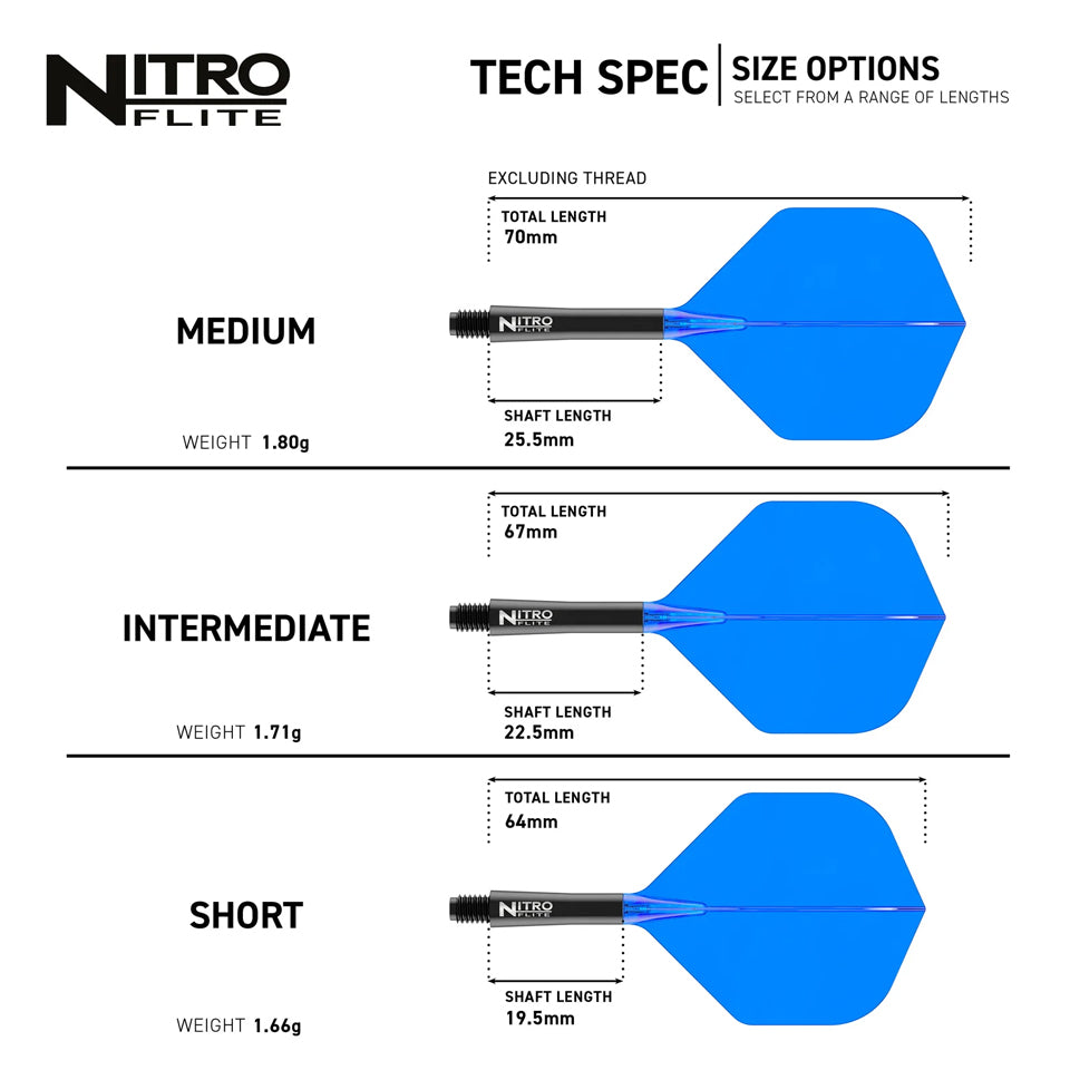 Red Dragon Nitro Flite Integrated Flight and Shaft System - No2 Intermediate Black & Blue
