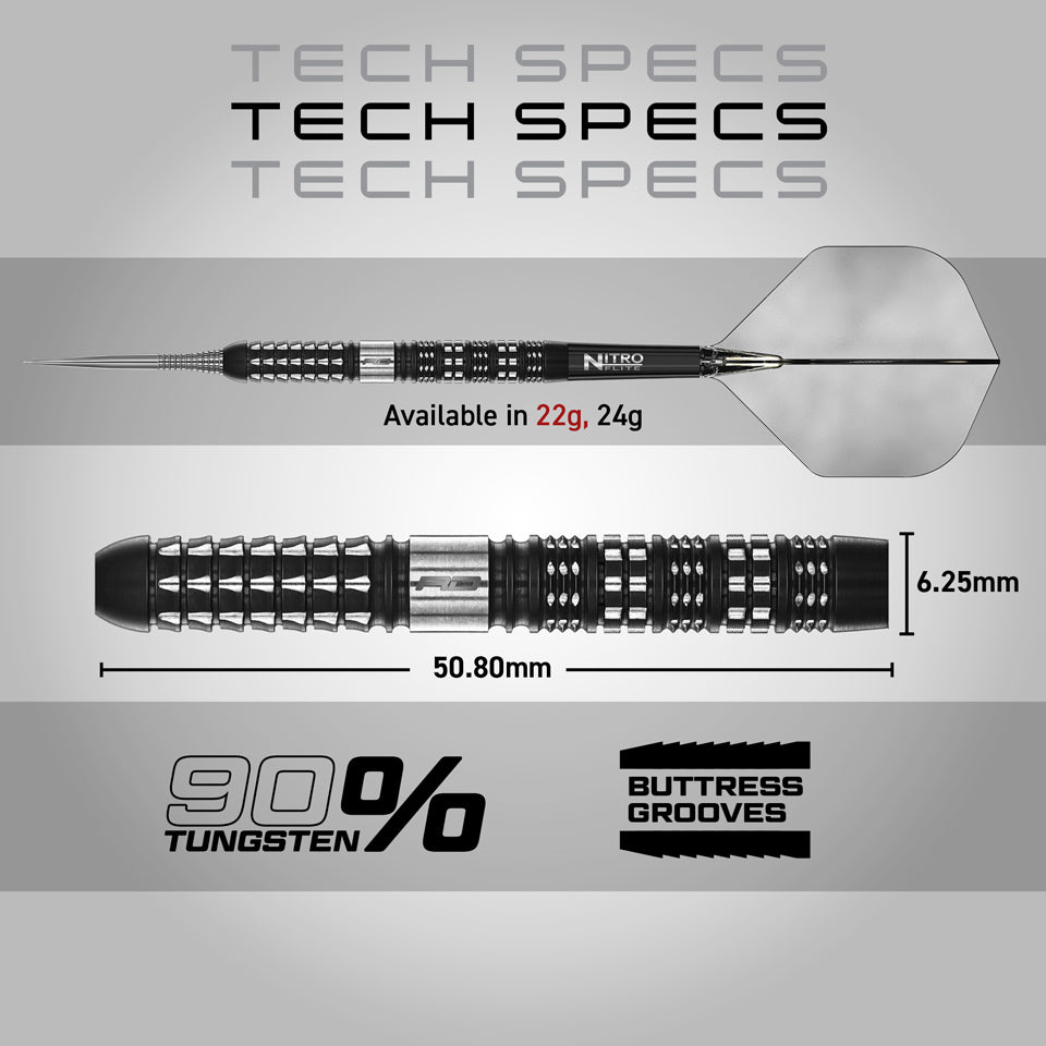 Red Dragon Recon Parallel Steel Tip Darts - 22gm