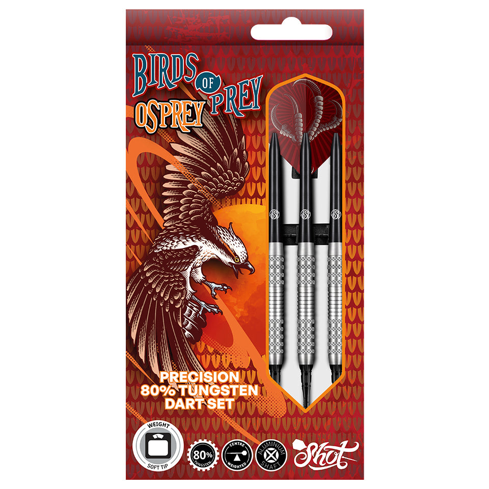 Shot Birds of Prey Osprey Soft Tip Darts -  18gm