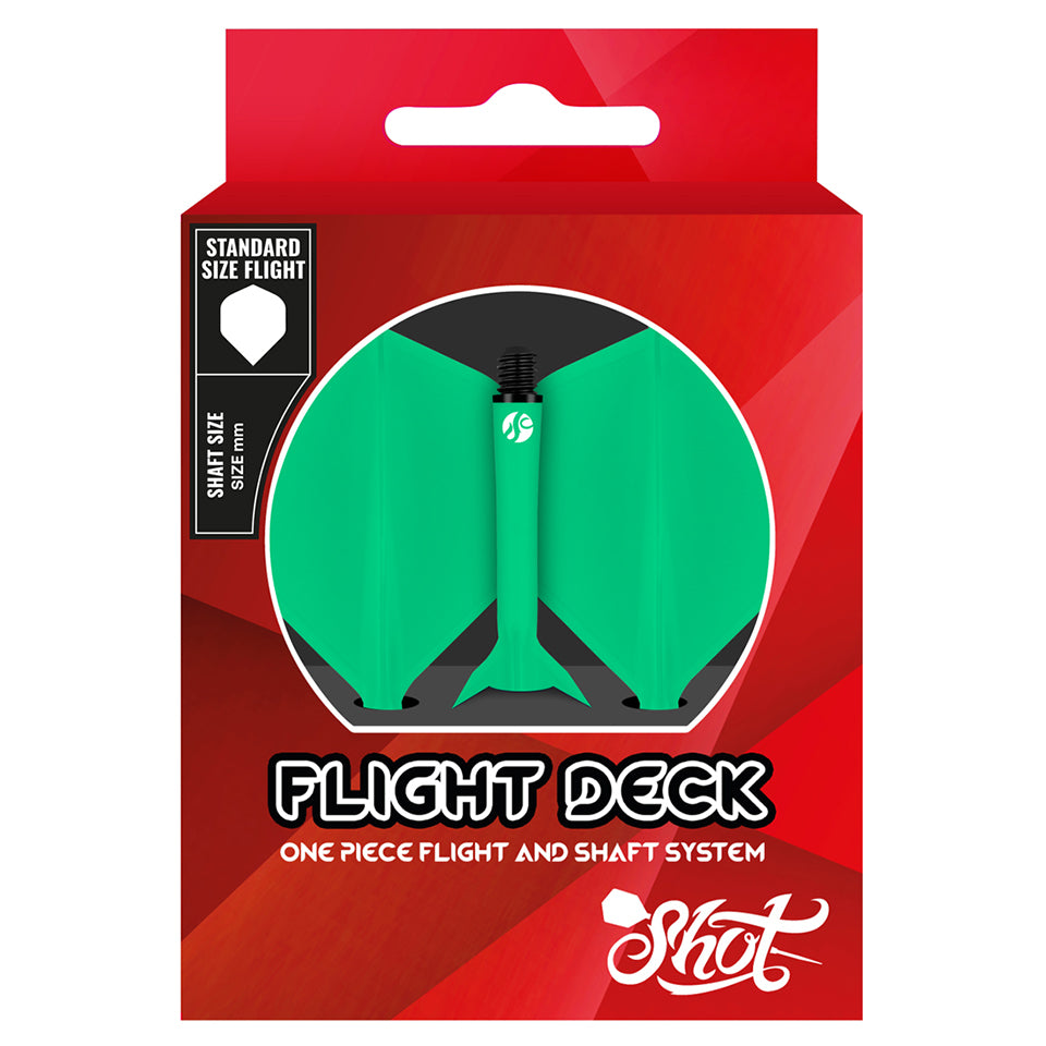 Shot Flight Deck Dart Flight and Shaft System - Standard Short Green