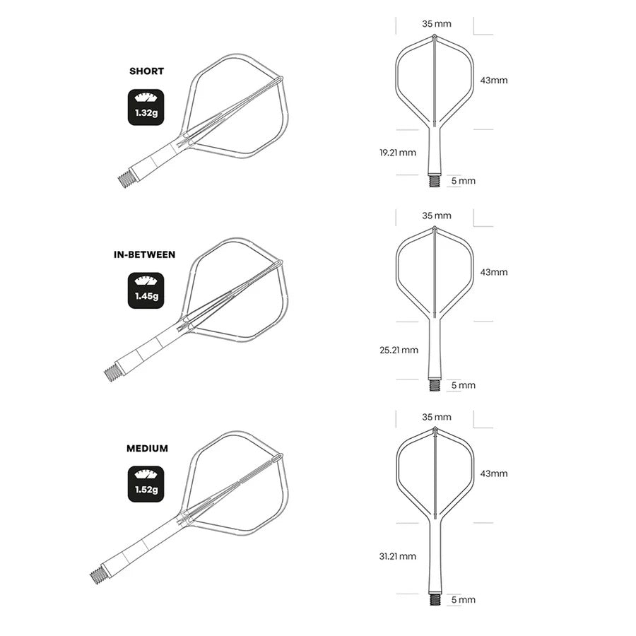 Shot Flight Deck Dart Flight & Shaft System - Standard Inbetween Red