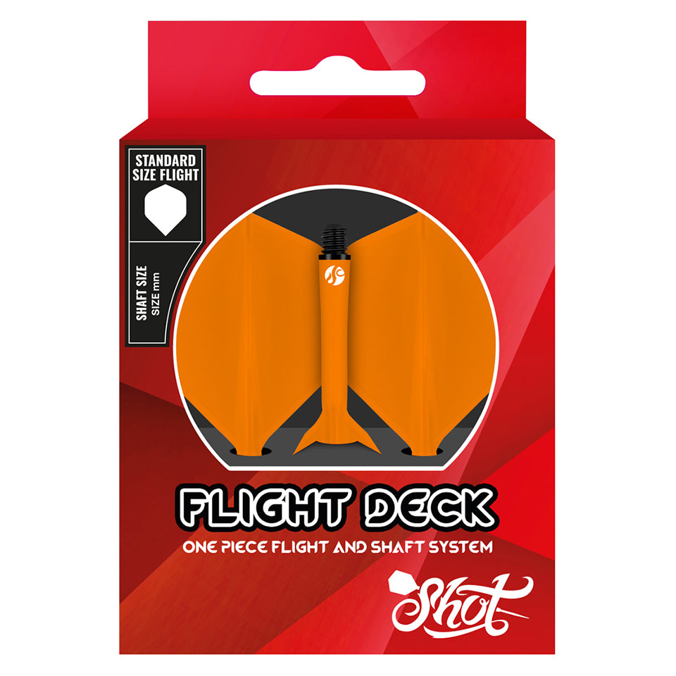 Shot Flight Deck Dart Flight and Shaft System - Standard Short Orange