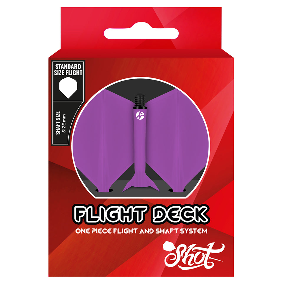 Shot Flight Deck Dart Flight and Shaft System - Standard Short Purple