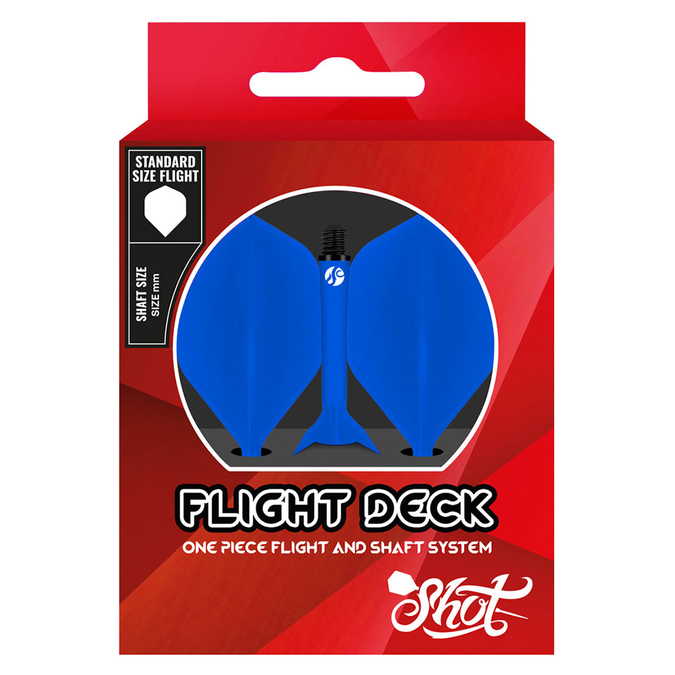 Shot Flight Deck Dart Flight & Shaft System - Standard Short Blue