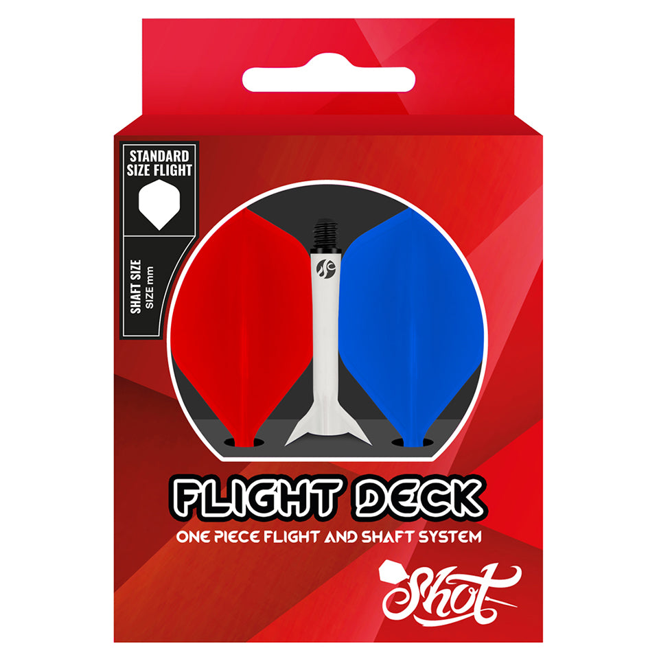 Shot Flight Deck Dart Flight & Shaft System - Standard Inbetween Red,White,Blue