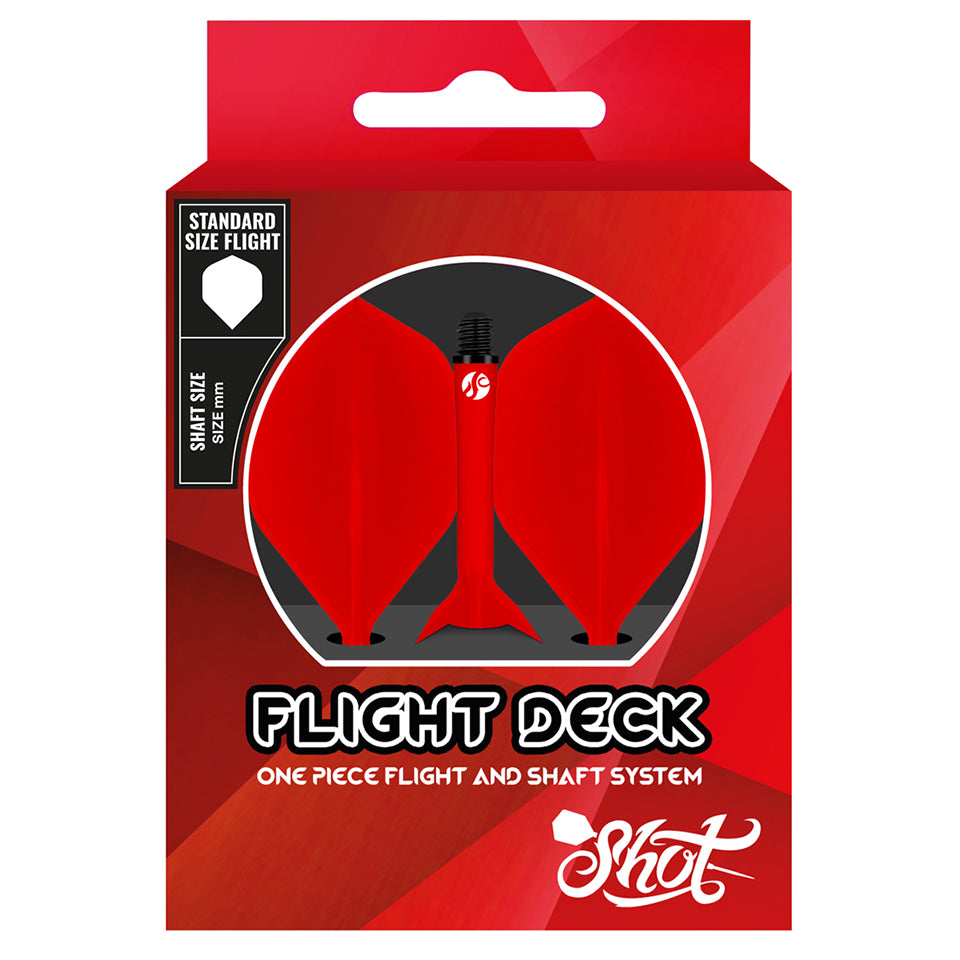 Shot Flight Deck Dart Flight & Shaft System - Standard Short Red